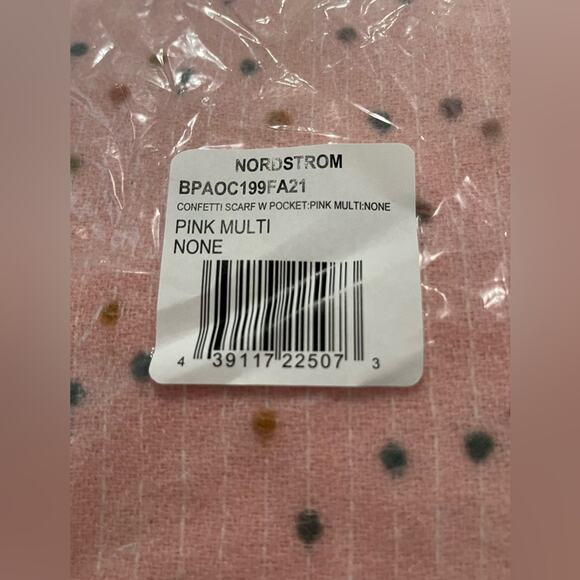 BP.  NORDSTROM Women’s Soft Confetti Fringe Scarf Wrap In Pink Multi - Picture 5 of 5